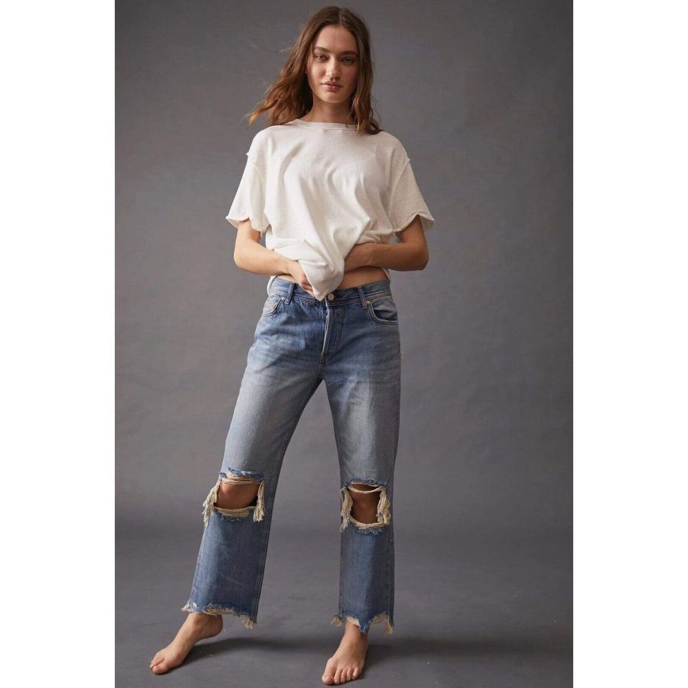 Free People We The Free Jeans Maggie Mid Rise Straight Leg Jeans
